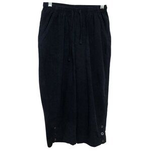 C.D. Petites Women’s Size Small Navy Blue Capri Pants Linen Style Lightweight